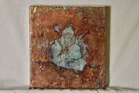 K 11 - Božena Rossí - Růže, enkaustika, rozměr - 23x21 cm. Vyvolávací cena 6.000,- Kč